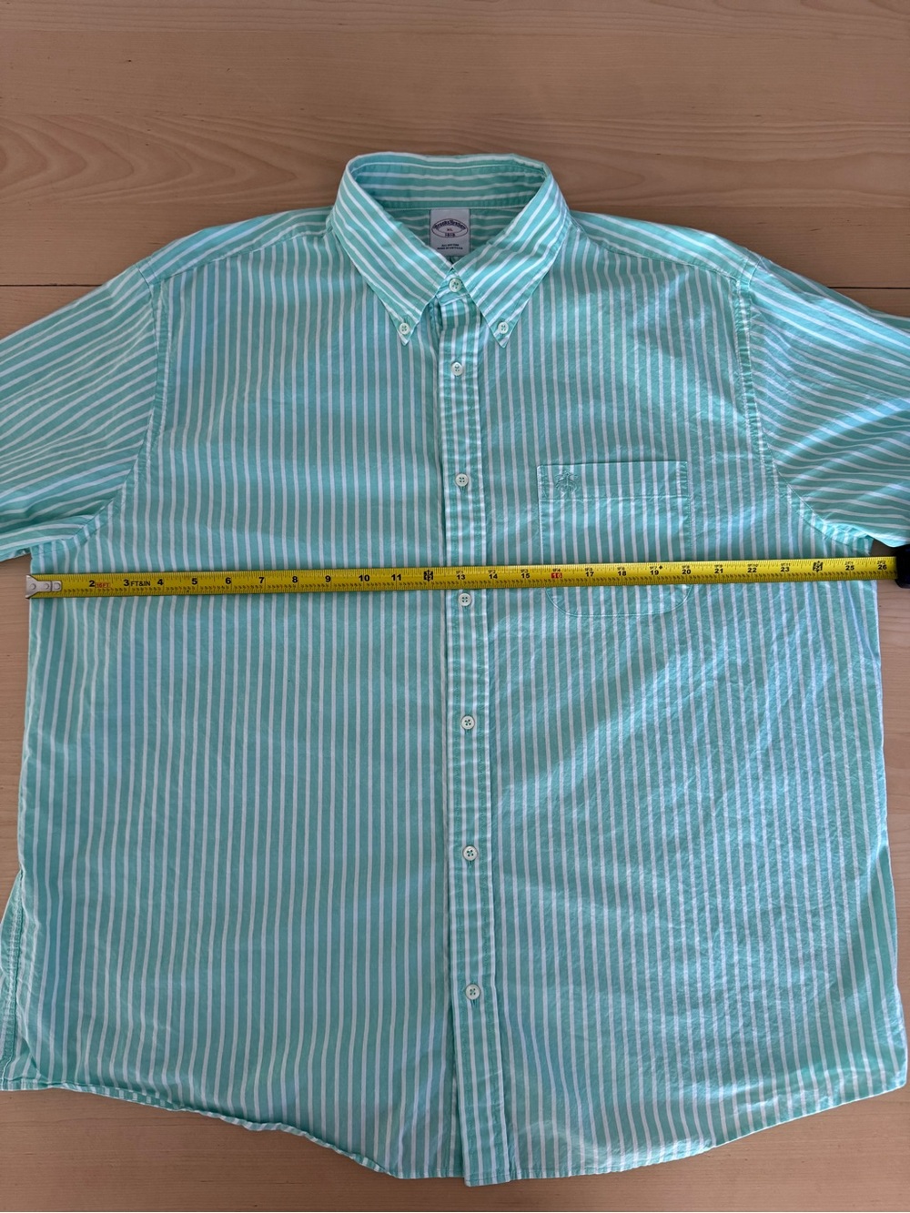 Brooks Brothers Men's Friday Oxford Shirt Button Down Long Sleeve. Green, XL